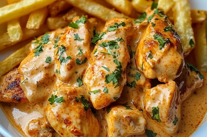 Creamy Paprika Chicken with Golden Fries Comfort Food at Its Best