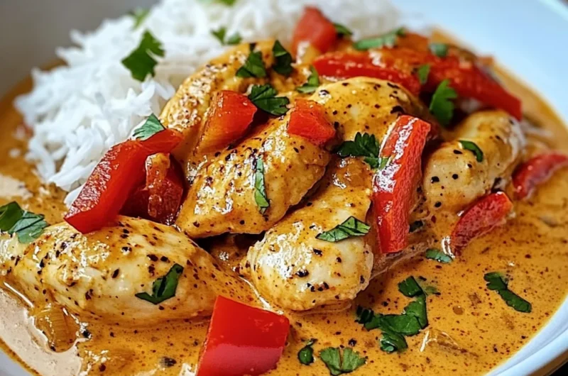 Creamy Paprika Chicken with Steamed Rice