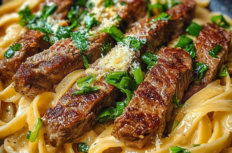 Creamy Smoky Garlic Butter Buffalo Steak Pasta Skillet