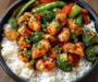 Epic Chili Garlic Chicken Bowl with Veggie Crunch & Steamed Rice