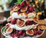 Festive Pavlova Tower with Honeyed Figs, Raspberries & Mint