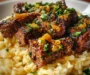 Garlic Butter Cajun Steak Bites and Cheddar Rice