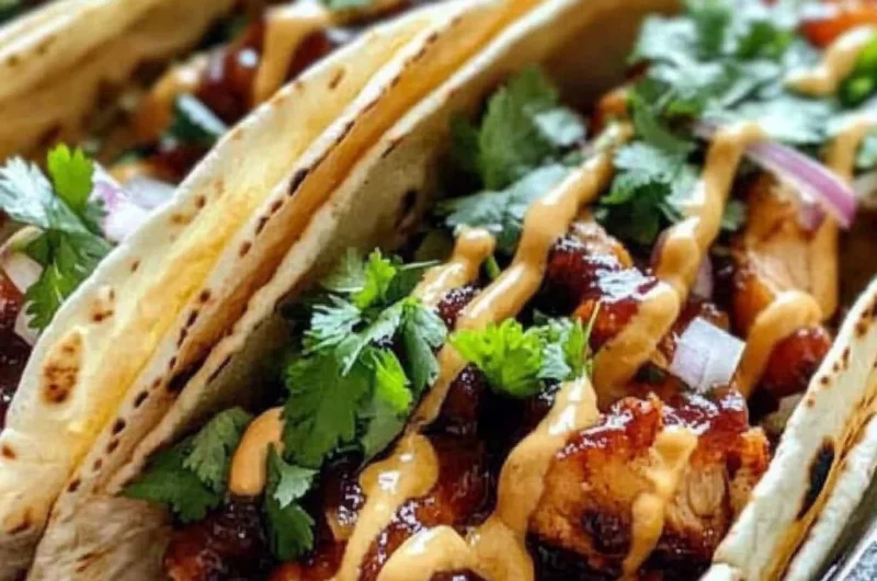 Garlic Butter Honey BBQ Chicken Tacos: Sweet, Savory & Irresistible!