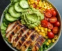 Grilled Chicken Burrito Bowl with Guacamole, Corn & Fresh Veggies