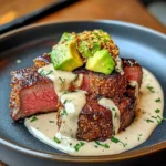 Grilled Sesame-Crusted beef Tenderloin with Creamy Sauce