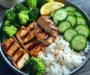 Healthy Grilled Chicken Bowl with Rice & Veggies