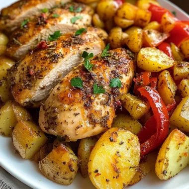 Herb-Roasted Chicken with Crispy Potatoes & Peppers