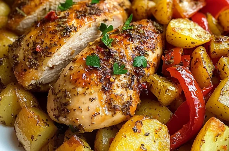Herb-Roasted Chicken with Crispy Potatoes & Peppers