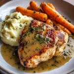 Herb Butter Chicken with Mashed Potatoes & Glazed Carrots
