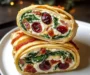 Holiday Cream Cheese Pinwheels with Cranberries, Spinach, Feta & Crispy Bacon
