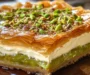 Honey-Drizzled Pistachio Baklava Cheesecake with Crispy Golden Phyllo Layers