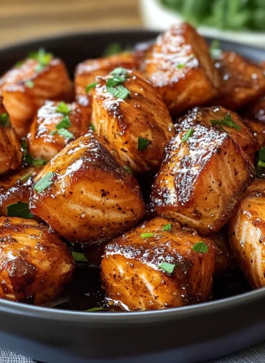 Hot Honey Salmon Bites
