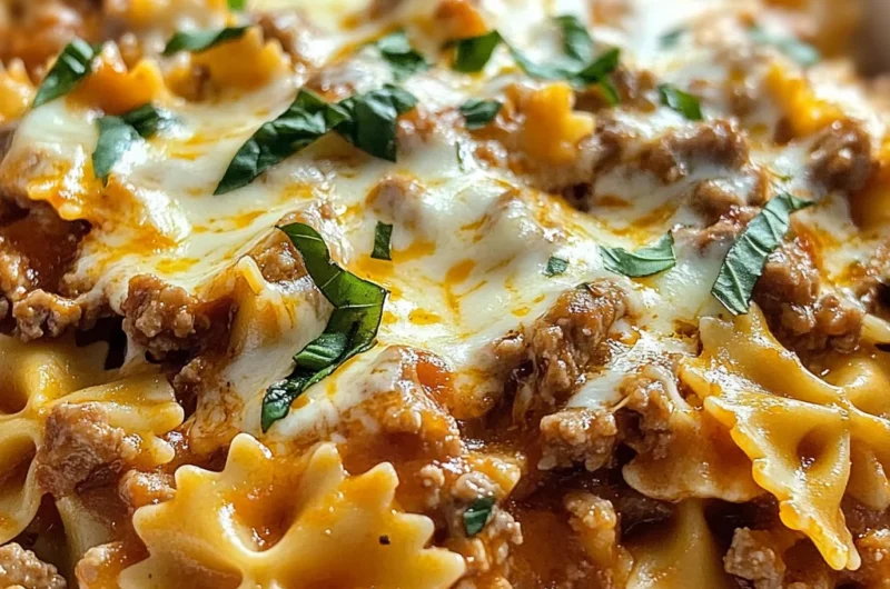 Italian Velveeta Beef and Bowtie Pasta
