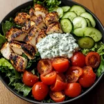 Loaded Greek Chicken Power Bowl with Tzatziki Sauce