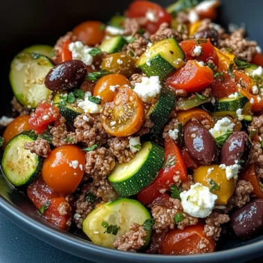 Mediterranean Ground Beef Stir Fry