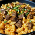 One-Pan Creamy Spicy Cajun Steak Bites & Cheddar Pasta