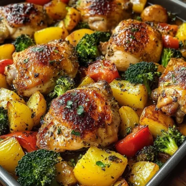 One-Pan Roasted Chicken Thighs with Veggies & Potatoes