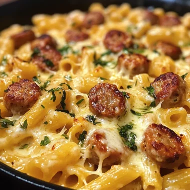 One-Pan White Cheddar Ranch Sausage Magic Pasta