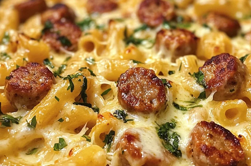 One-Pan White Cheddar Ranch Sausage Magic Pasta
