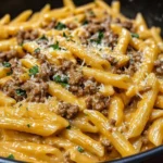 One-Pot Creamy Beef and Garlic Butter Pasta