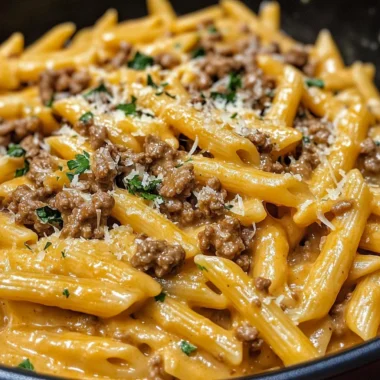 One-Pot Creamy Beef and Garlic Butter Pasta