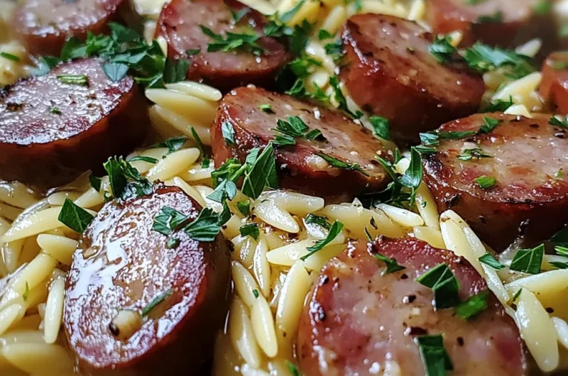 One-Pot Garlic Butter Sausage and Orzo