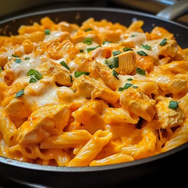 One-Skillet Spicy Buffalo Ranch Chicken Pasta
