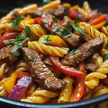 One-Skillet Spicy Honey Steak & Pasta