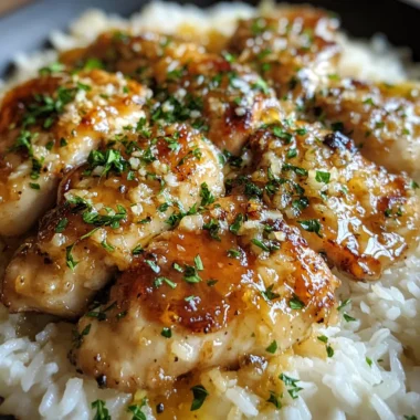 One Pan Honey Garlic Parmesan Chicken and Rice