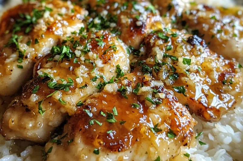 One Pan Honey Garlic Parmesan Chicken and Rice