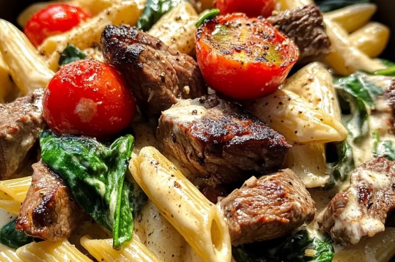 One Pot Creamy Ranch Cajun Steak Pasta