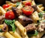 One Pot Creamy Ranch Cajun Steak Pasta