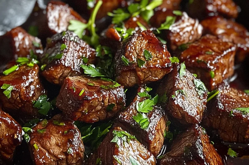 One Skillet Sweet and Smoky BBQ Steak Bites