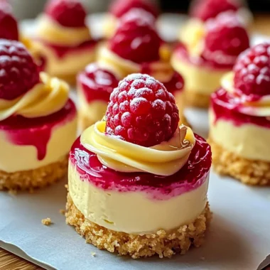 Rustic Christmas Mini Lemon Raspberry Cheesecakes with Raspberry Swirls & Lemon Glaze