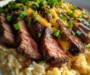 Smoky Garlic Butter Steak and Cheddar Rice