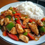 Spicy Chicken Stir-Fry with Bell Peppers & Garlic Sauce