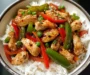 Spicy Chicken & Bell Pepper Stir-Fry with Rice