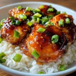 Sticky Honey Garlic Buffalo Chicken Rice