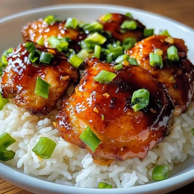 Sticky Honey Garlic Buffalo Chicken Rice