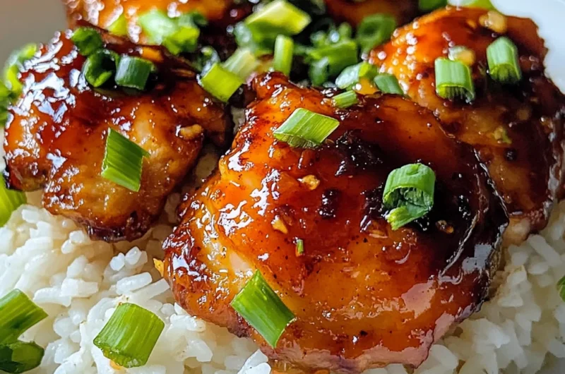 Sticky Honey Garlic Buffalo Chicken Rice