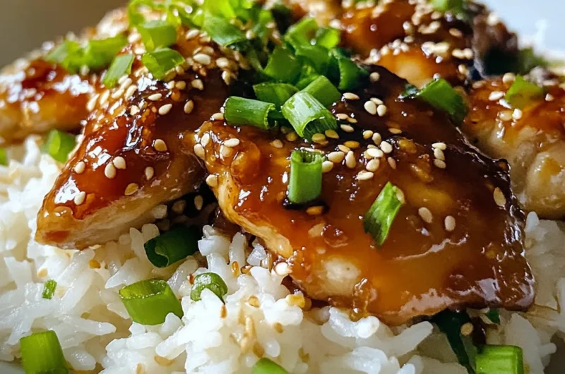 Sticky Honey Garlic Butter Chicken Rice