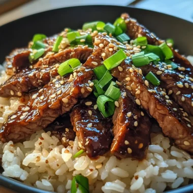 Sticky Honey Garlic Steak Rice Skillet