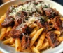 Sticky Smoky BBQ Parmesan Steak Bites Penne