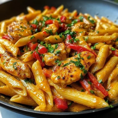 Sticky Spicy Cajun Butter Chicken Pasta Skillet