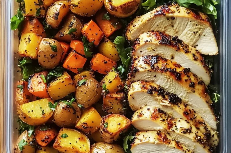 Super Clean Grilled Chicken Meal Prep with Roasted Veggies & Quinoa