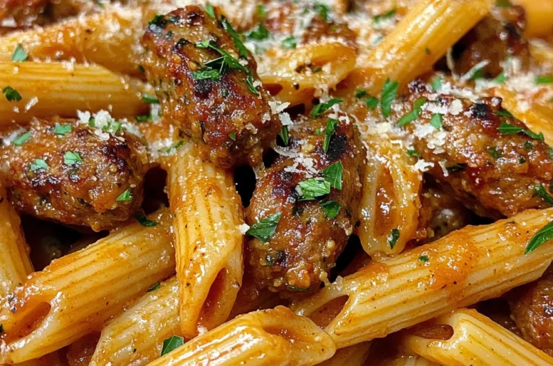 Sweet Smoky BBQ Garlic Butter Sausage Penne