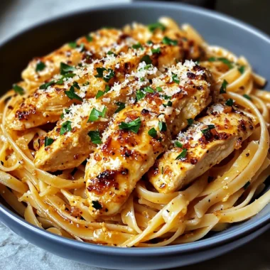 Sweet & Spicy Garlic Parmesan Chicken Linguine