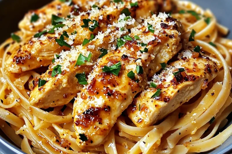 Sweet & Spicy Garlic Parmesan Chicken Linguine