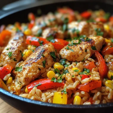 Sweet and Smoky Ranch Chicken Rice Skillet