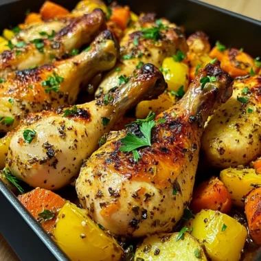 Ultimate Baked Chicken Drumsticks with Herb-Roasted Veggies